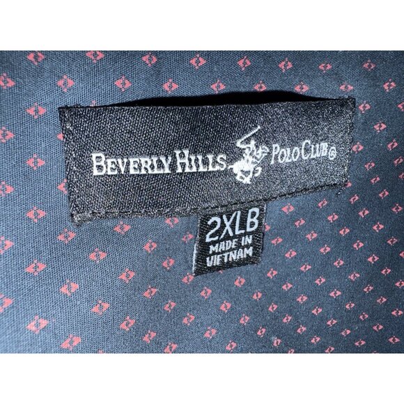 Beverly Hills Polo Club Dark Blue Short Sleeve Button Down Shirt Size 2XLB - Picture 10 of 12